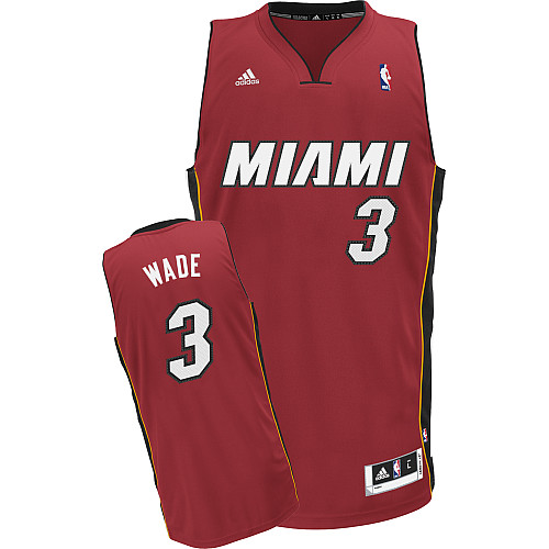  NBA Miami Heat 3 Dwyane Wade New Revolution 30 Swingman Alternate Red Jersey